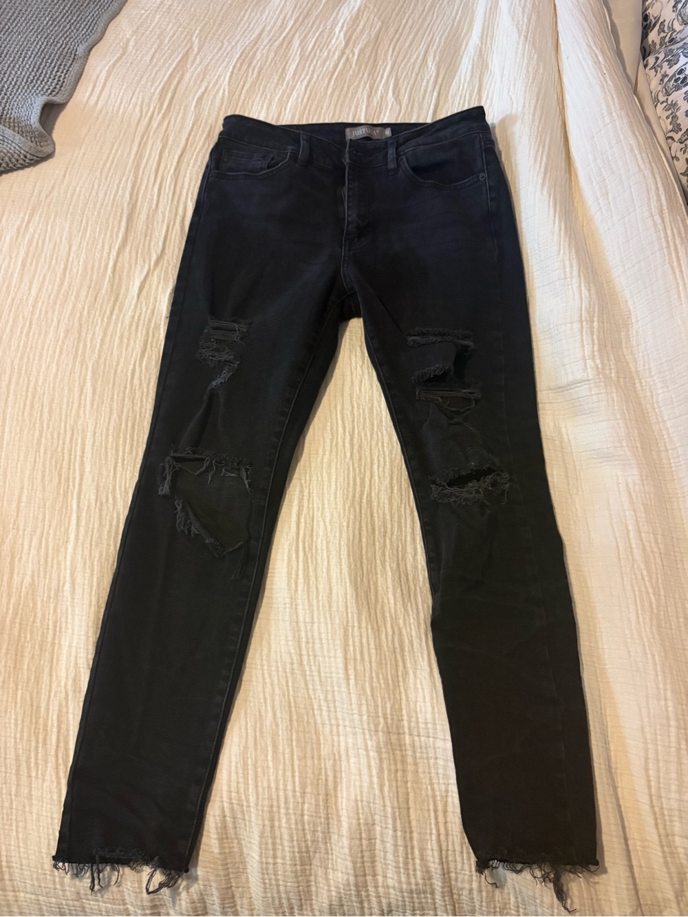 Just USA Black Distressed Skinny Jeans
